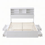 Artiss King Single Bed Frame with Storage, 4 Drawers, USB and Night Light White
