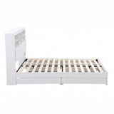 Artiss King Single Bed Frame with Storage, 4 Drawers, USB and Night Light White