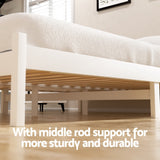 Artiss Bed Frame Double Size Wooden Platform with 2 Storage Drawers White SOFIE