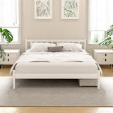 Artiss Bed Frame Queen Size Wooden Platform with 2 Storage Drawers White