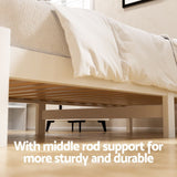 Artiss Bed Frame Single Size Wooden Platform with 2 Storage Drawers White SOFIE