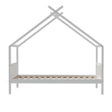 Artiss Bed Frame Wooden Base Kids Single Timber House Beds White