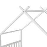Artiss Bed Frame Wooden Base Kids Single Timber House Beds White