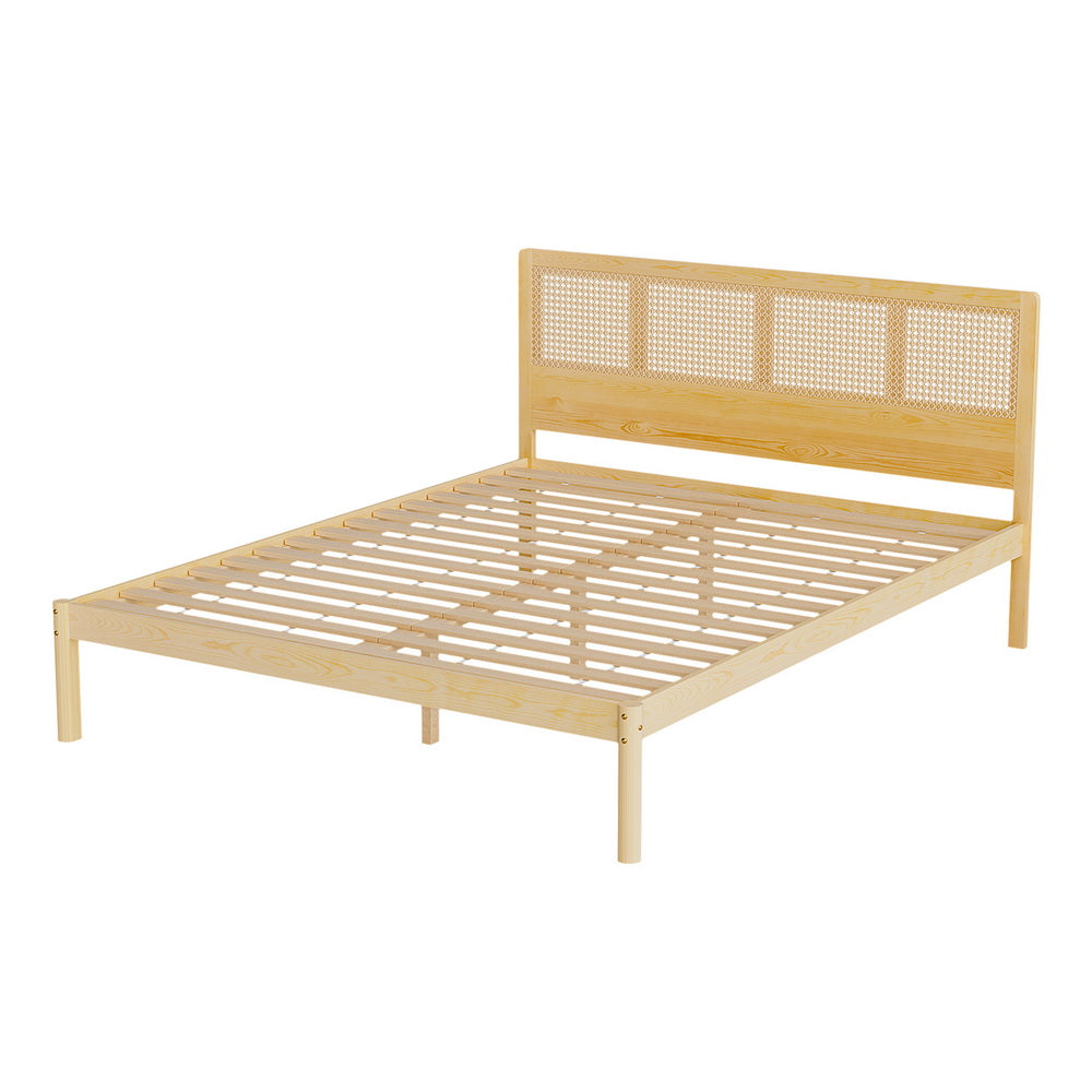 Bed Frame Queen Size Rattan Wooden RITA