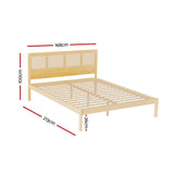 Bed Frame Queen Size Rattan Wooden RITA