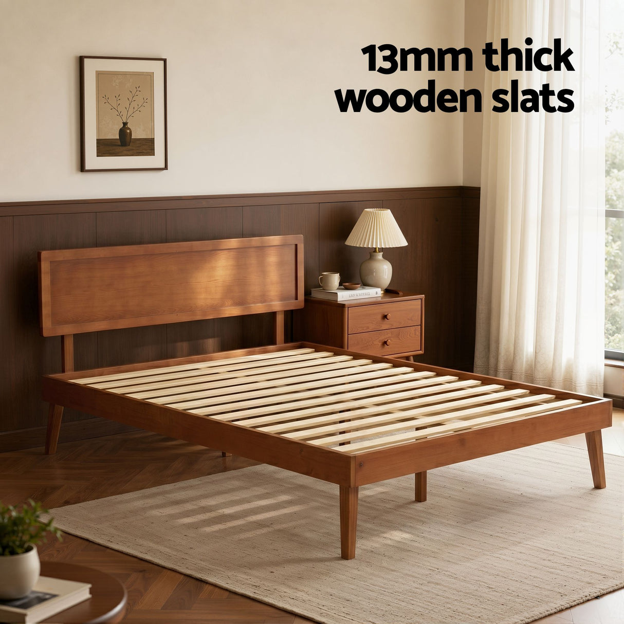 SPLAY Walnutt Queen Bed Frame