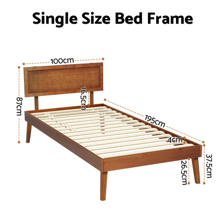 SPLAY Walnut Single Bed Frame