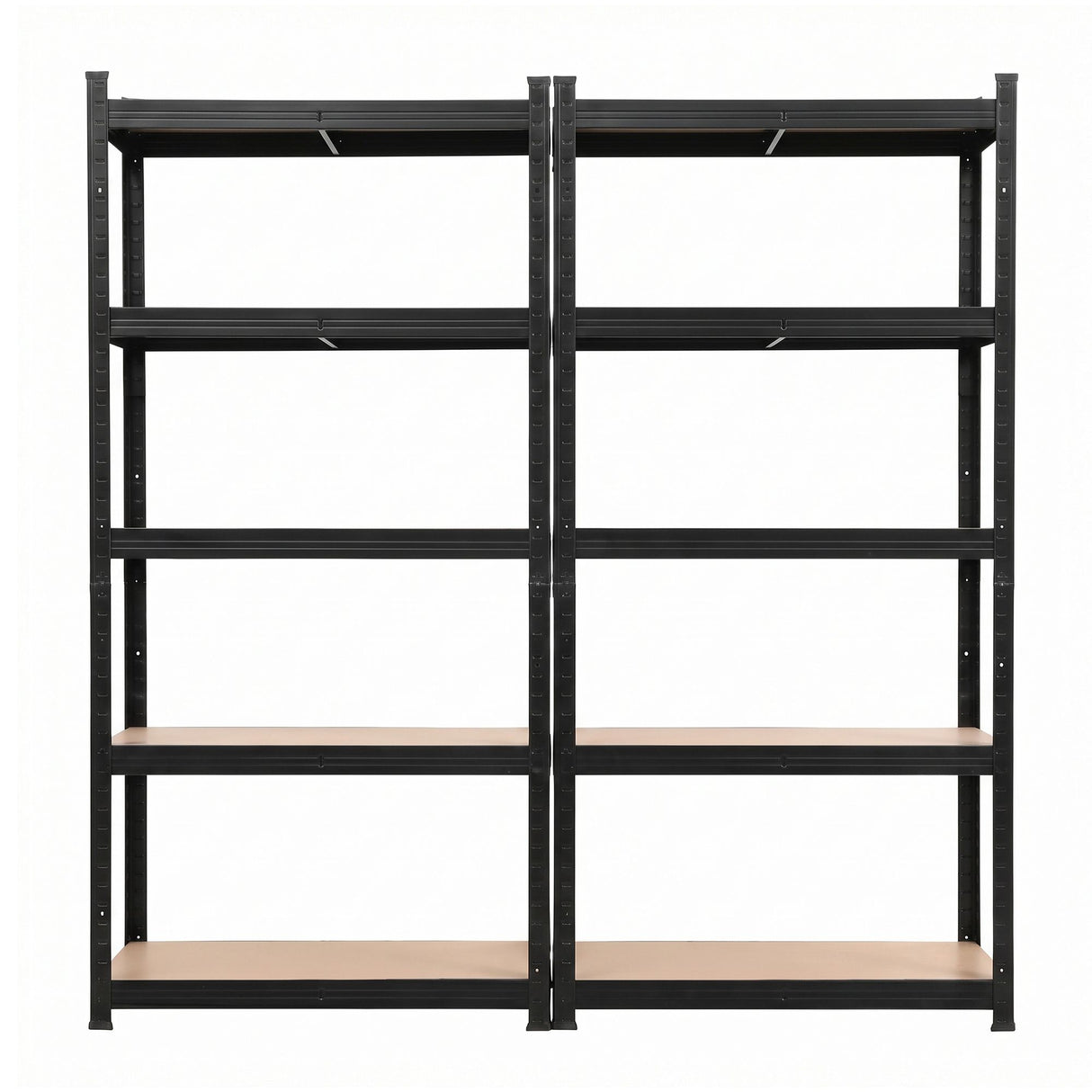 Giantz 2-Rack Garage Shelving 1.6X0.8m MDF Warehouse Shelves Storage Rack Black