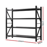 Giantz 2Mx1.8M Garage Shelving Warehouse Rack Pallet Racking Storage Shelf Black