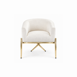 Artiss Armchair Velvet Lounge Accent Chair Nursing Sofa White, Single Sofa Armchair for Living Room, Bedroom, Office and Vanity.