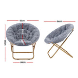 Artiss Cozy Saucer Chair Soft Faux Fur Folding Accent Chair for Bedroom Grey
