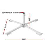 Instahut Outdoor Umbrellas Base Steel Umbrella Holder 25 to 35mm White
