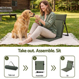 Weisshorn Foldable Camping Chair Oxford Aluminum Alloy Backrest 70kg Green