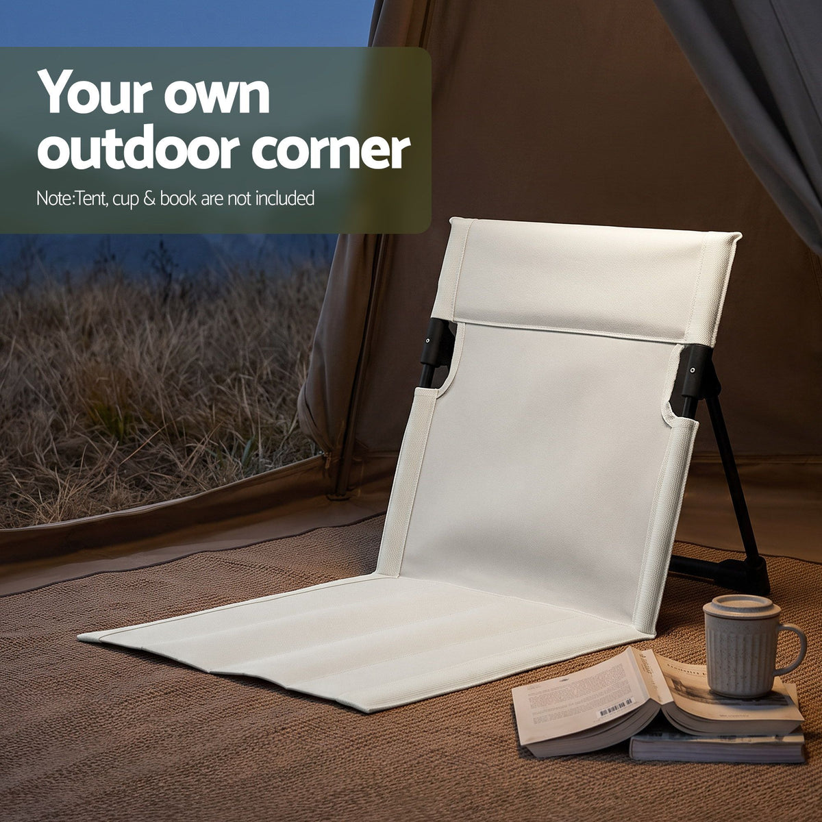 Weisshorn Foldable Camping Chair Oxford Aluminum Alloy Backrest 70kg Beige