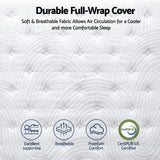 RoomSense Queen 34cm Medium Soft Gel Mattress Bundle, Oatmeal Bed Frame