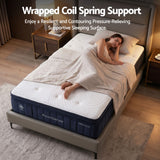 RoomSense King Single Mattress, 34cm Thick Medium Firm Hybrid Mattress for Back Pain Relief, Tencel Cooling Pocket Spring Mattress King Single Size in a Box