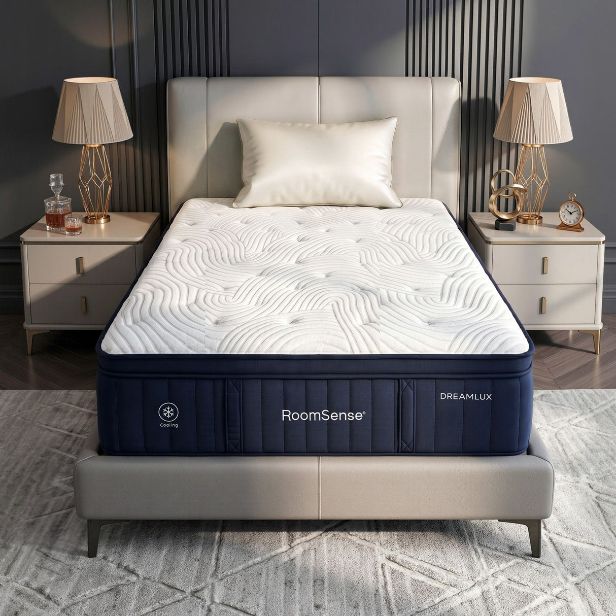 RoomSense King Single Mattress, 34cm Thick Medium Soft Hybrid Mattress for Back Pain Relief, Tencel Cooling Pocket Spring Mattress King Single Size in a Box