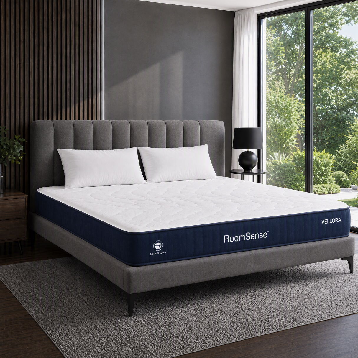 RoomSense King Mattress , 30cm Medium Firm Hybrid Mattress with Latex Lumbar Support for Back Pain Relief , Pocket Spring Mattress King Size in a Box