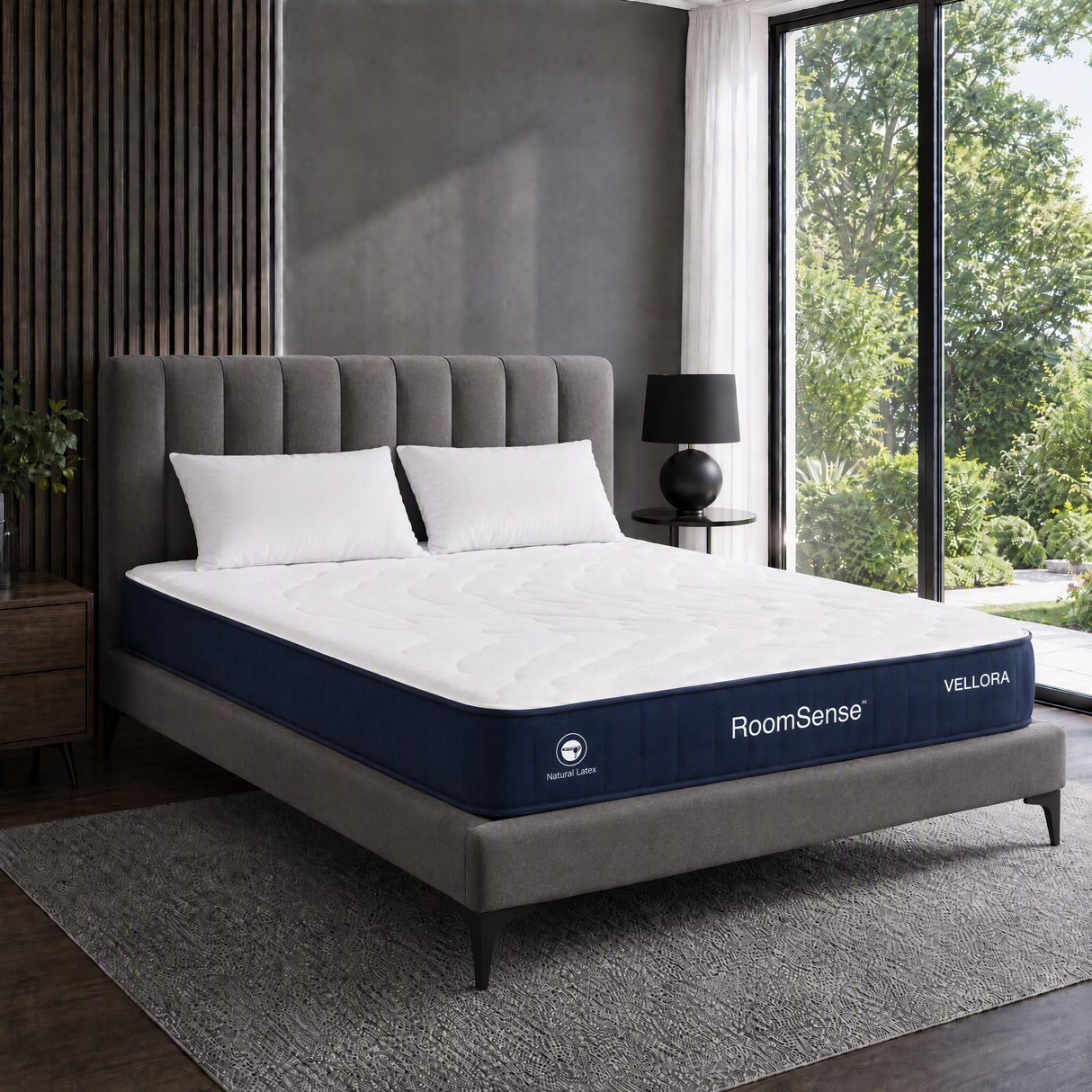 RoomSense Queen Mattress , 30cm Medium Firm Hybrid Mattress with Latex Lumbar Support for Back Pain Relief , Pocket Spring Mattress Queen Size in a Box