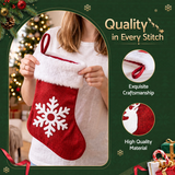 Jingle Jollys Christmas Stocking Set 4 Velvet Stockings 46.5cm & 4 No-Drill Holders