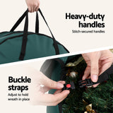 Jingle Jollys Christmas Garland Wreath Storage Bag 2-Tier Ornaments Holder 60cm