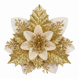 Jingle Jollys 10Pcs Christmas Tree Flower Set Garland Wreath Poinsettia Decorations