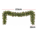 Jingle Jollys 2.7M Christmas Garland 8 Mode LED Lights Timing 200Tips Xmas Decor