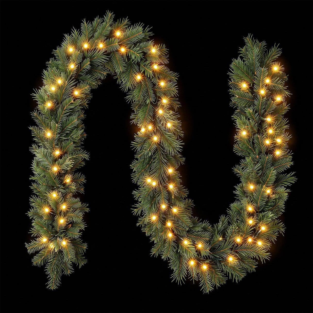 Jingle Jollys 2.7M Christmas Garland 8 Mode LED Lights Timing 200Tips Xmas Decor