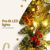 Jingle Jollys 3M Christmas Garland Pre-lit LED with Pine Cones Xmas Decor Green