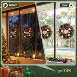 Jingle Jollys Christmas Wreath 40CM Xmas Garland Baubles Ornaments Party Decor