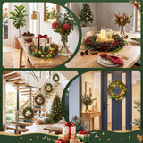 Jingle Jollys 60cm Pre-Lit Christmas Wreath LED Light Front Door Xmas Decor Garland