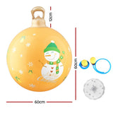 Jingle Jollys Christmas Inflatable Ball 60cm Led Illuminated Snowman Xmas Decor Gold