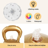 Jingle Jollys Christmas Inflatable Ball 60cm Led Illuminated Snowman Xmas Decor Gold