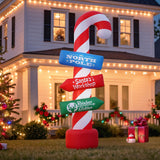 Jingle Jollys Christmas Inflatable Candy Pole 2.4M Illuminated Decorations