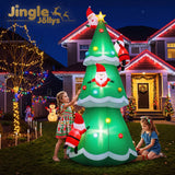 Jingle Jollys Christmas Inflatable Santa Tree 5M Illuminated Decorations