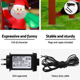 Jingle Jollys Christmas Inflatable Santa Climbing Ladder 2.45M Height LED Decorations Illuminated