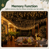Jingle Jollys 12.5M Solar Christmas Lights Icicle String Light Warm White