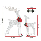 2 PCS Christmas Lights 170 LED Fairy Light Reindeer Decorations Jingle Jollys
