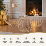 Jingle Jollys Christmas Lights 320 LED Fairy Light 3pcs Ball Decorations Set
