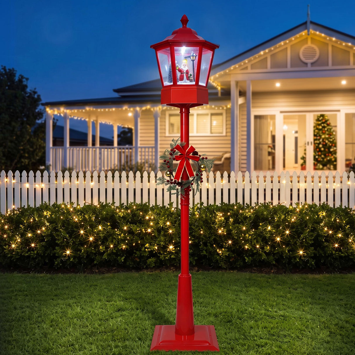 1.8M Christmas Lights Post Lamp LED Outdoor Decorations Jingle Jollys