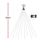 Jingle Jollys 2.5M Christmas Lights Waterfall String Light 300 LED Star Topper