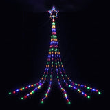 Jingle Jollys 3m Solar Christmas Lights Outdoor Fairy Waterfall Star Multicolour