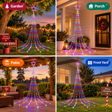 Jingle Jollys 3m Solar Christmas Lights Outdoor Fairy Waterfall Star Multicolour