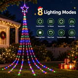 Jingle Jollys 3m Solar Christmas Lights Outdoor Fairy Waterfall Star Multicolour