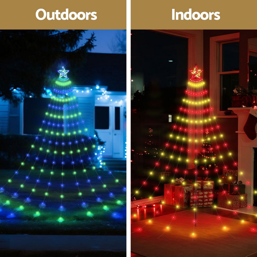 Jingle Jollys 3.8M Christmas Lights Waterfall String Light 340 LED