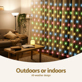 Jingle Jollys Christmas Lights 5Mx3M Net String Light 600 LED Colourful Beads