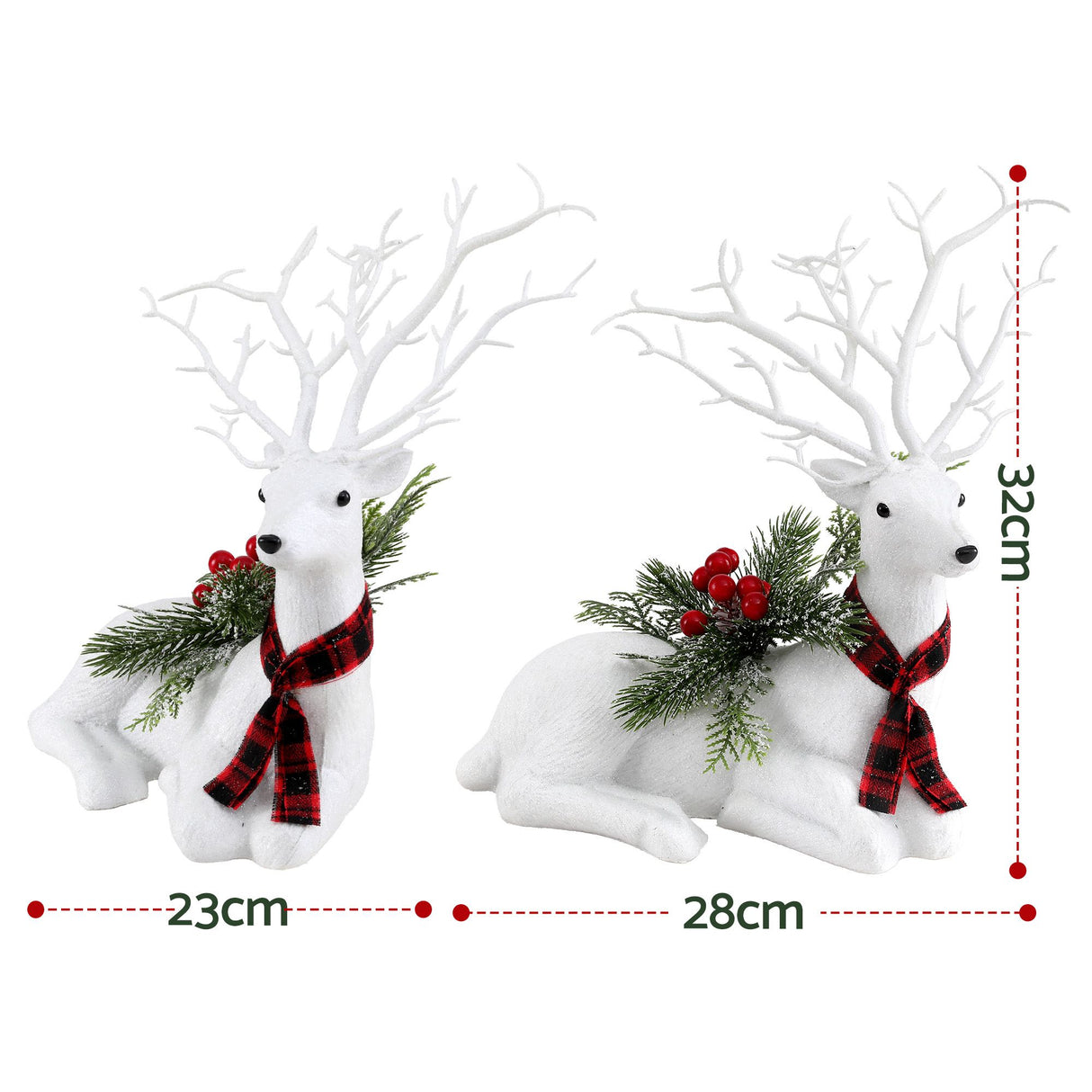 Jingle Jollys Christmas Reindeer 32cm Glitter Deer Ornaments Party Decorations