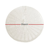 Jingle Jollys Christmas Tree Skirt 120cm Knitted Xmas Tree Ornaments Decor Beige