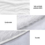 Jingle Jollys Christmas Tree Skirt 120cm Plush Xmas Fluffy Ornaments Decor White