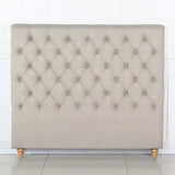 Bed Head King Size French Provincial Headboard Upholsterd Fabric Beige